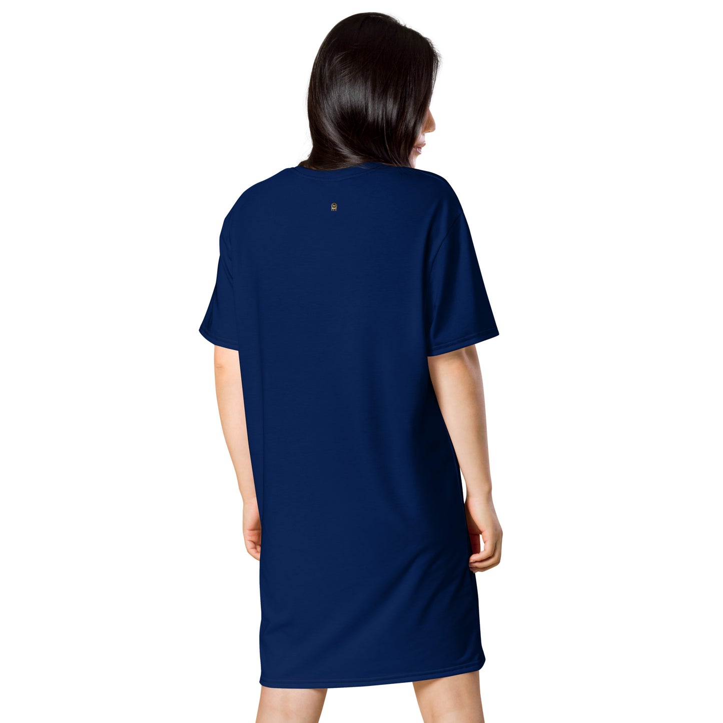 USA Dark Blue T-Shirt Dress for Women - Ladies Navy Blue 4th of July Casual Oversized Tee Dress - Plus Sizes