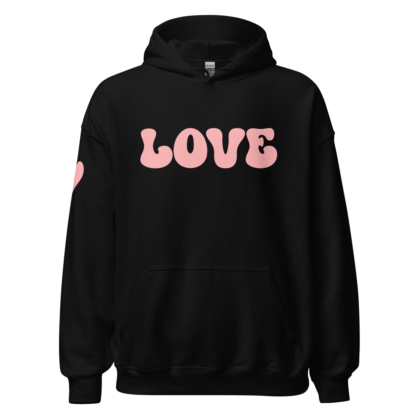 Women's Heavy Blend Hoodie - Valentine's Day LOVE - Heart On My Sleeve Design Ladies Hooded Sweatshirt