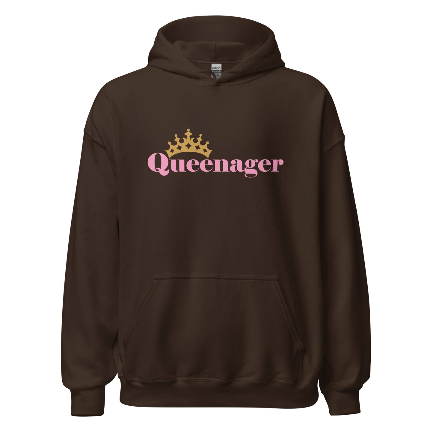 Queenager - Humorous Women's Heavy Blend Hoodie Design - 12 Colors Available - Queen Crown Funny Hooded Sweatshirt