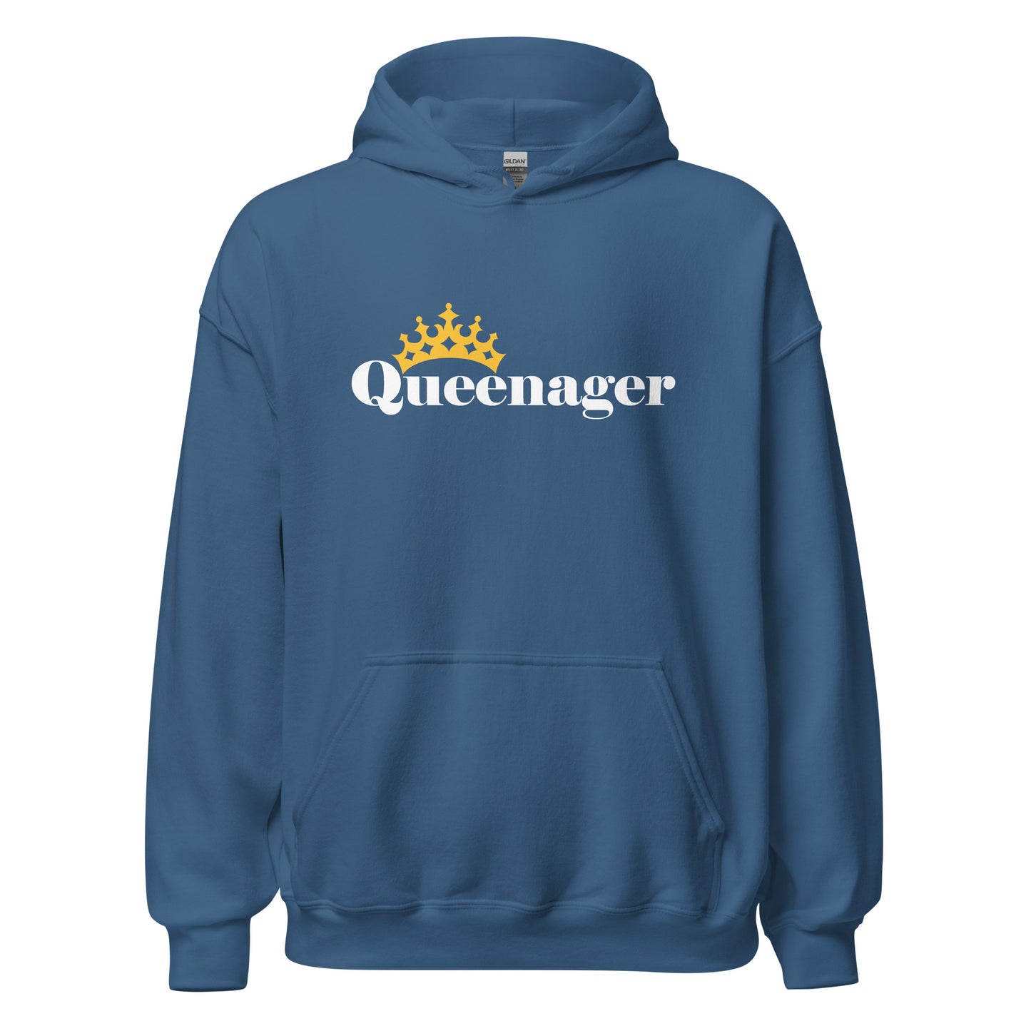 Queenager - Humorous Women's Heavy Blend Hoodie Design - 12 Colors Available - Queen Crown Funny Hooded Sweatshirt