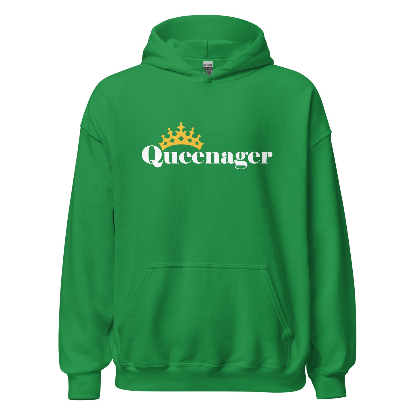 Queenager - Humorous Women's Heavy Blend Hoodie Design - 12 Colors Available - Queen Crown Funny Hooded Sweatshirt