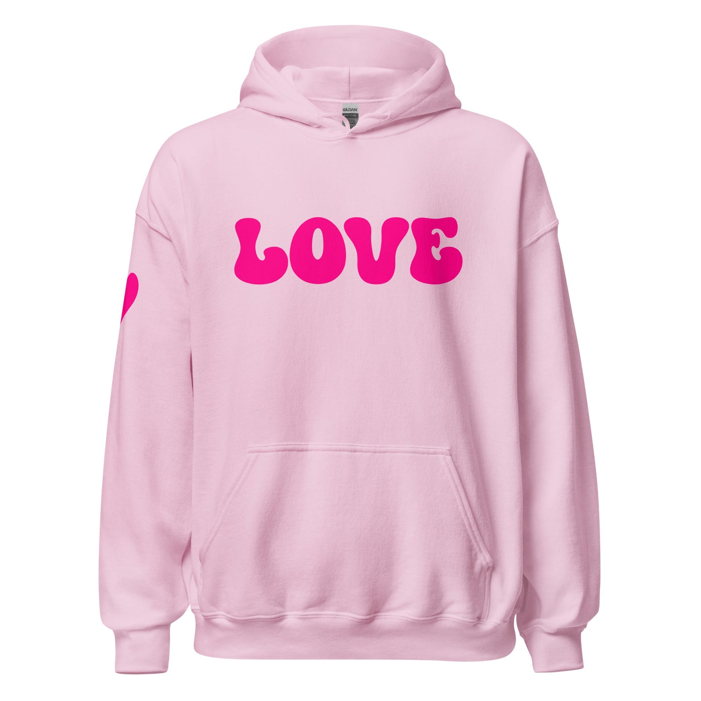 Women's Heavy Blend Hoodie - Valentine's Day LOVE - Heart On My Sleeve Design Ladies Hooded Sweatshirt