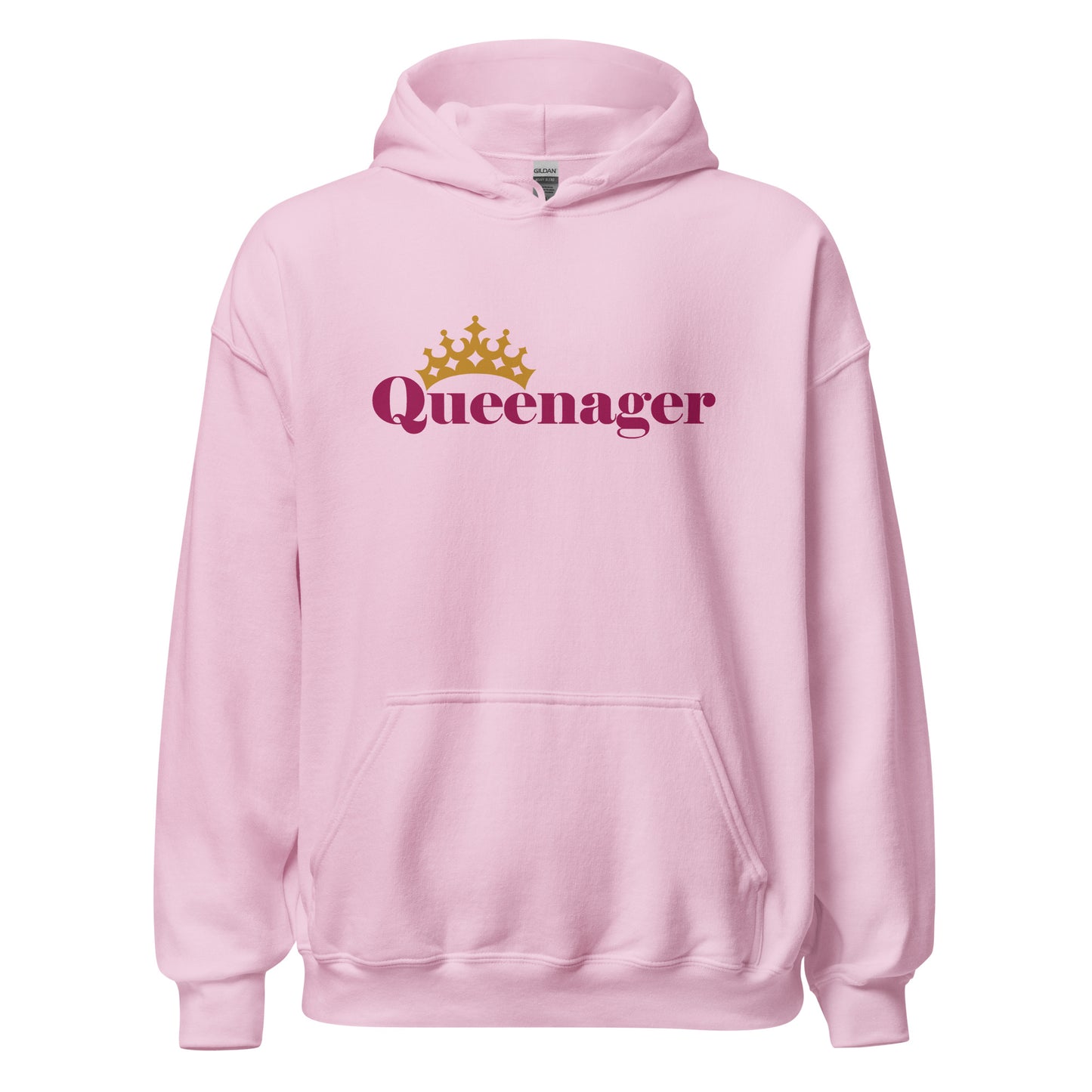 Queenager - Humorous Women's Heavy Blend Hoodie Design - 12 Colors Available - Queen Crown Funny Hooded Sweatshirt