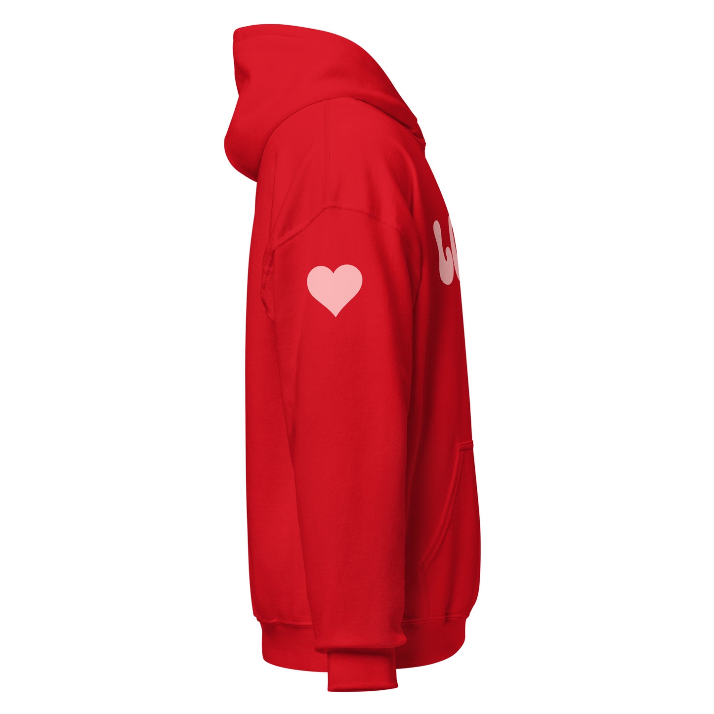 Women's Heavy Blend Hoodie - Valentine's Day LOVE - Heart On My Sleeve Design Ladies Hooded Sweatshirt