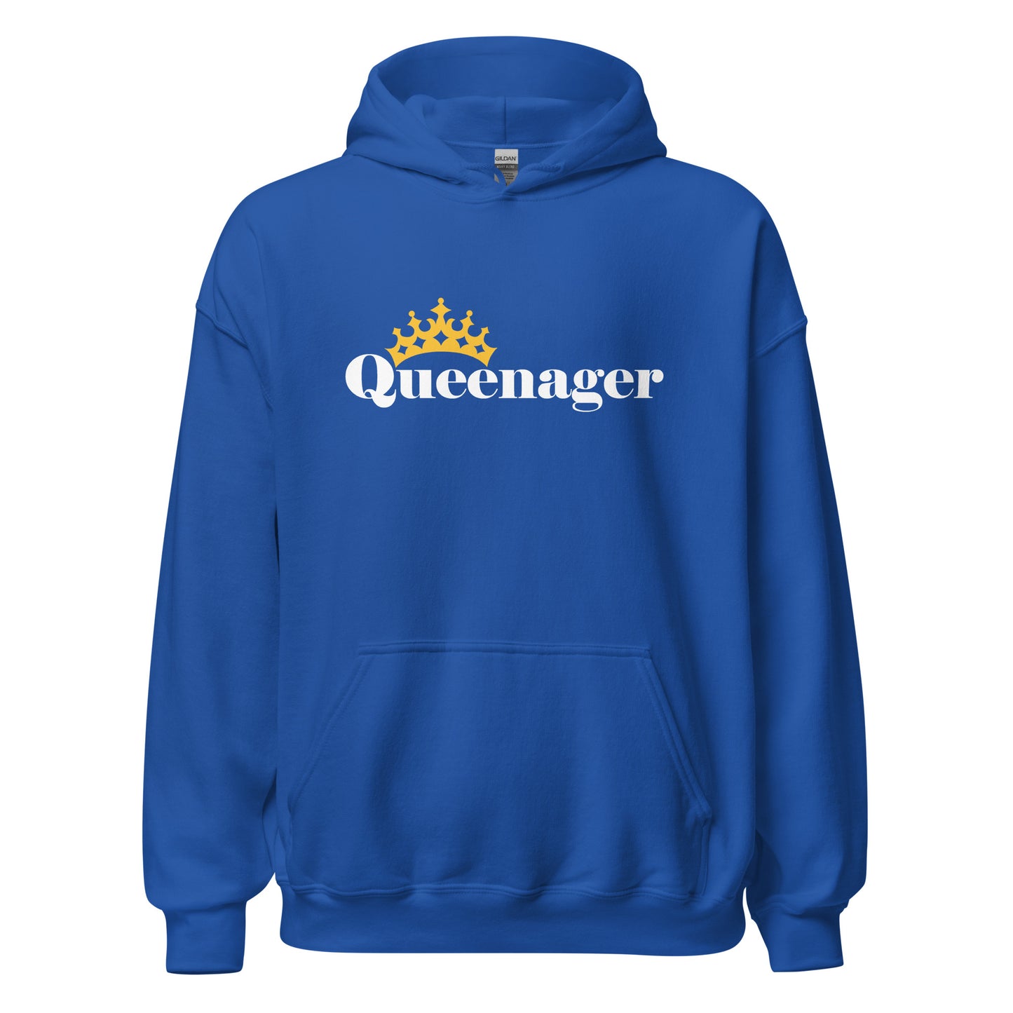 Queenager - Humorous Women's Heavy Blend Hoodie Design - 12 Colors Available - Queen Crown Funny Hooded Sweatshirt