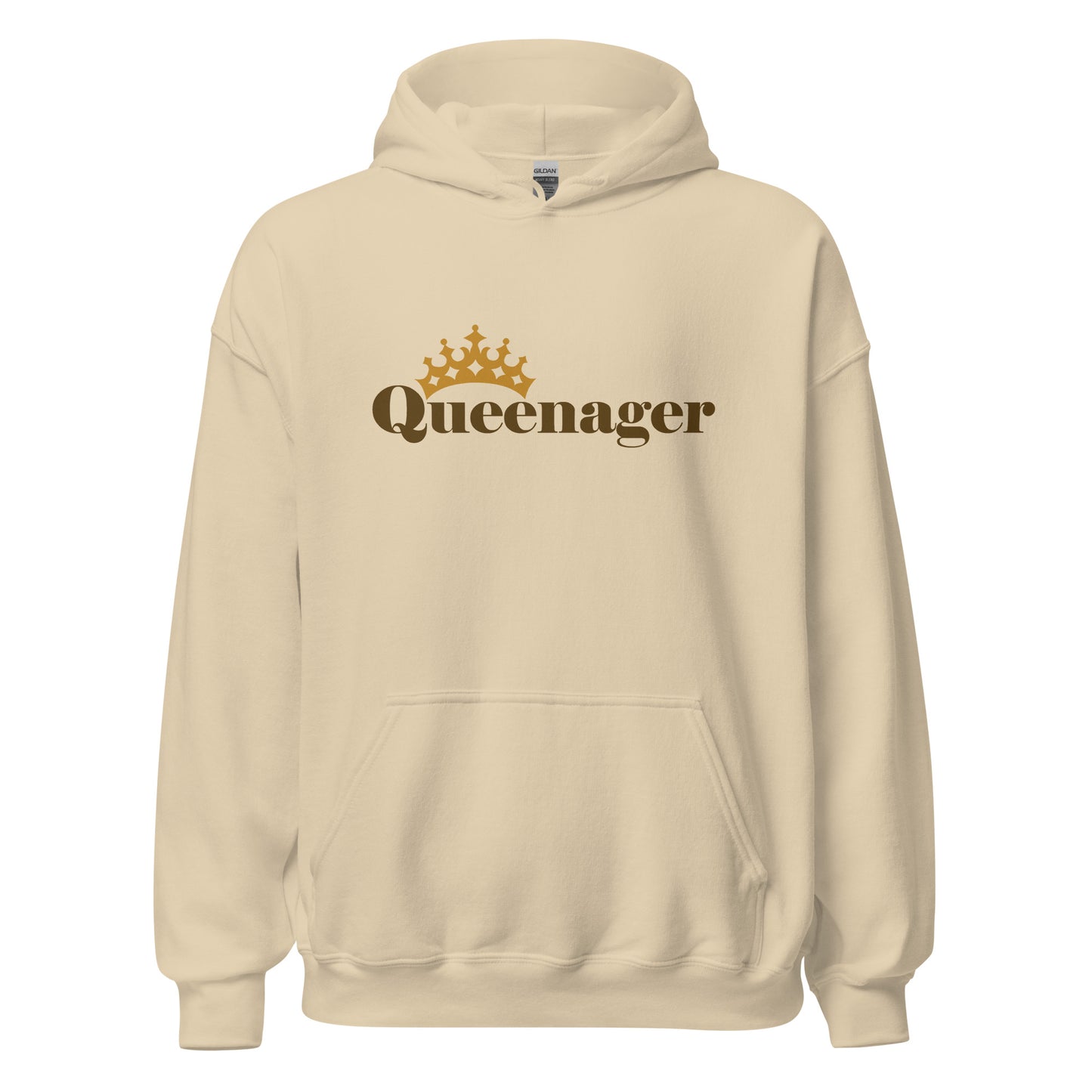 Queenager - Humorous Women's Heavy Blend Hoodie Design - 12 Colors Available - Queen Crown Funny Hooded Sweatshirt