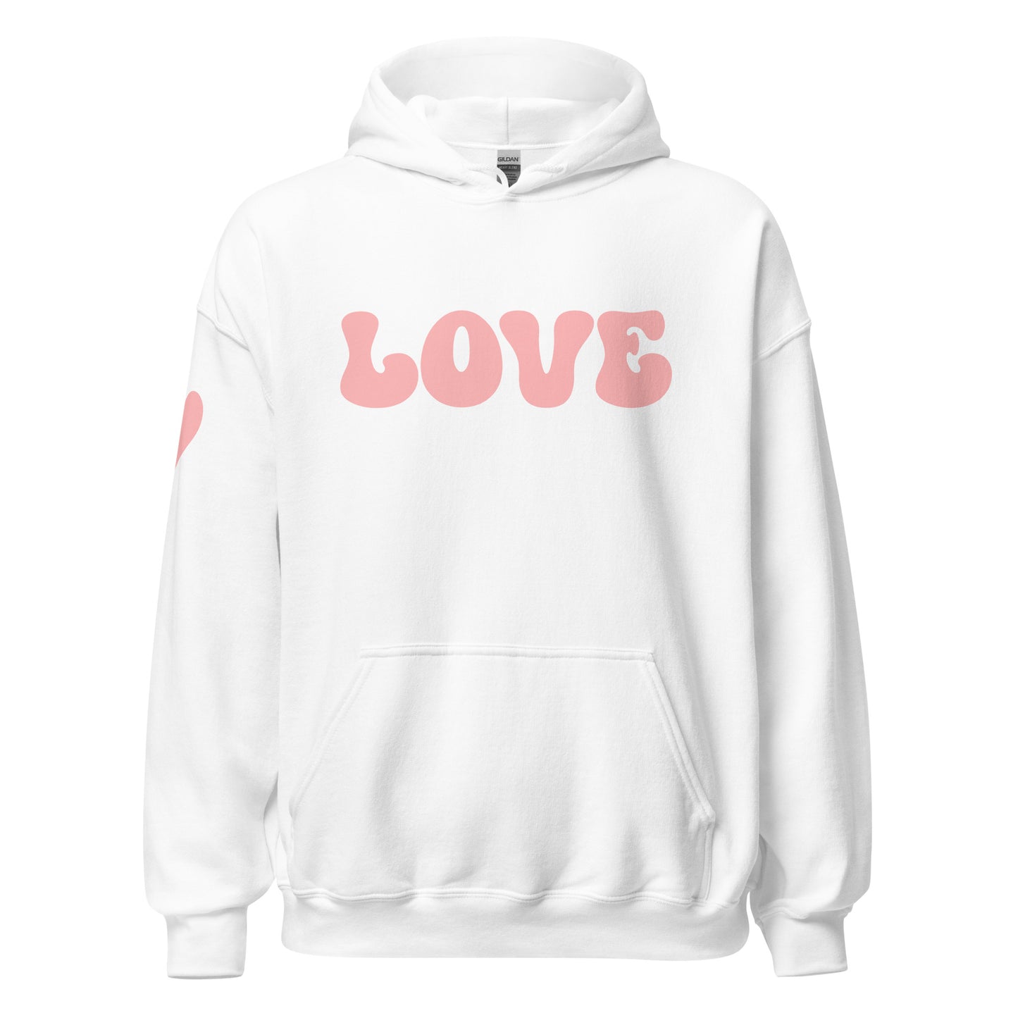 Women's Heavy Blend Hoodie - Valentine's Day LOVE - Heart On My Sleeve Design Ladies Hooded Sweatshirt