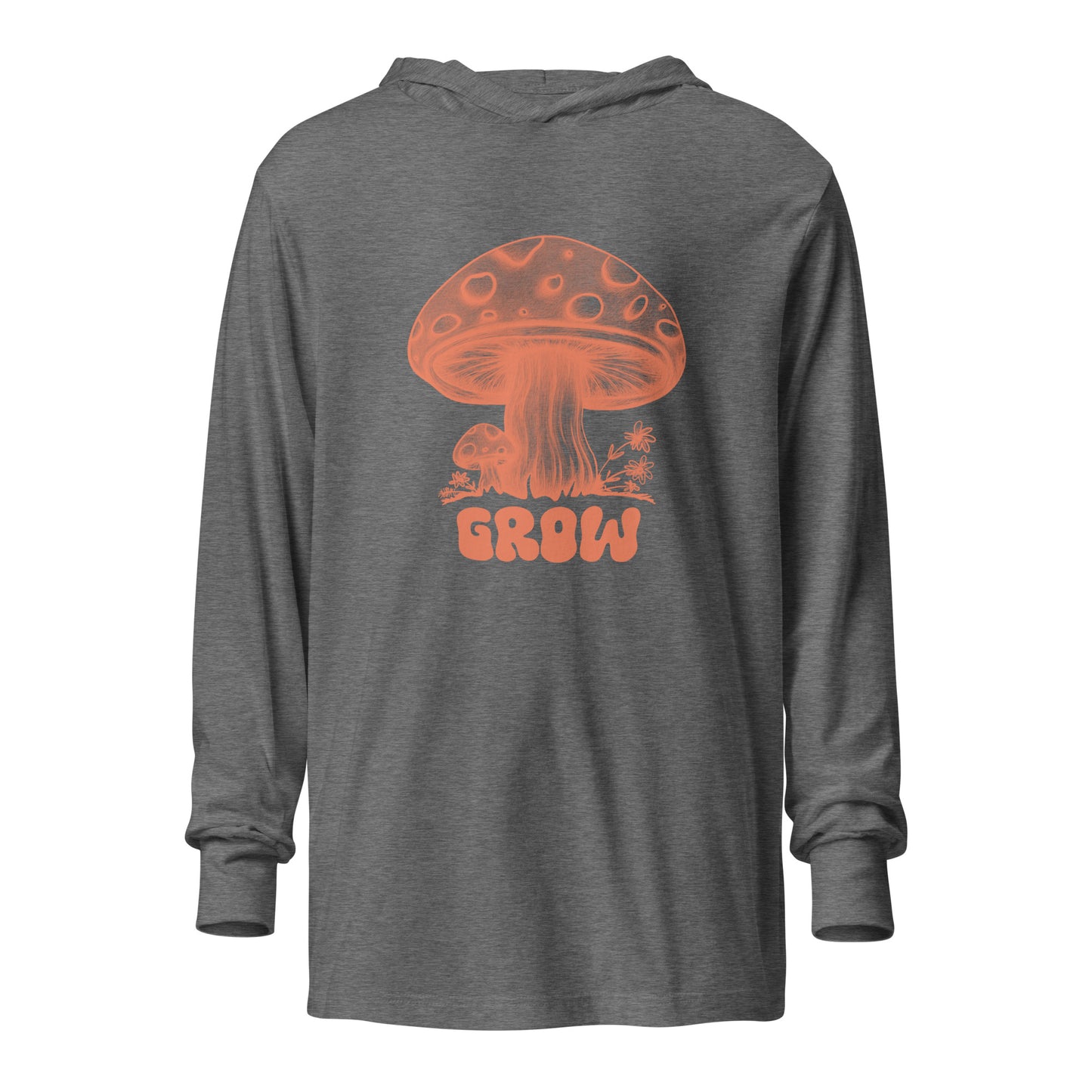 Women's Lightweight Thin Hoodie for Summer-Hand Drawn Design-Ladies Mushroom Apparel