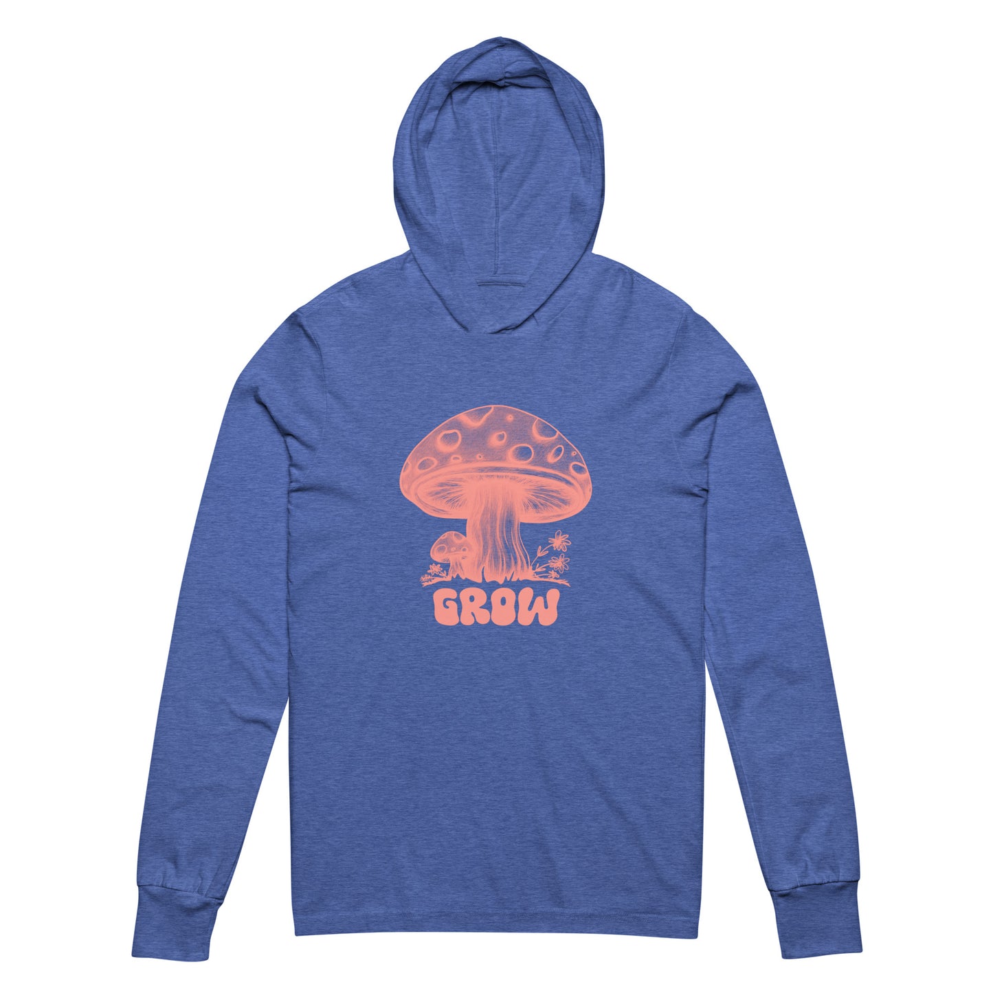 Women's Lightweight Thin Hoodie for Summer-Hand Drawn Design-Ladies Mushroom Apparel