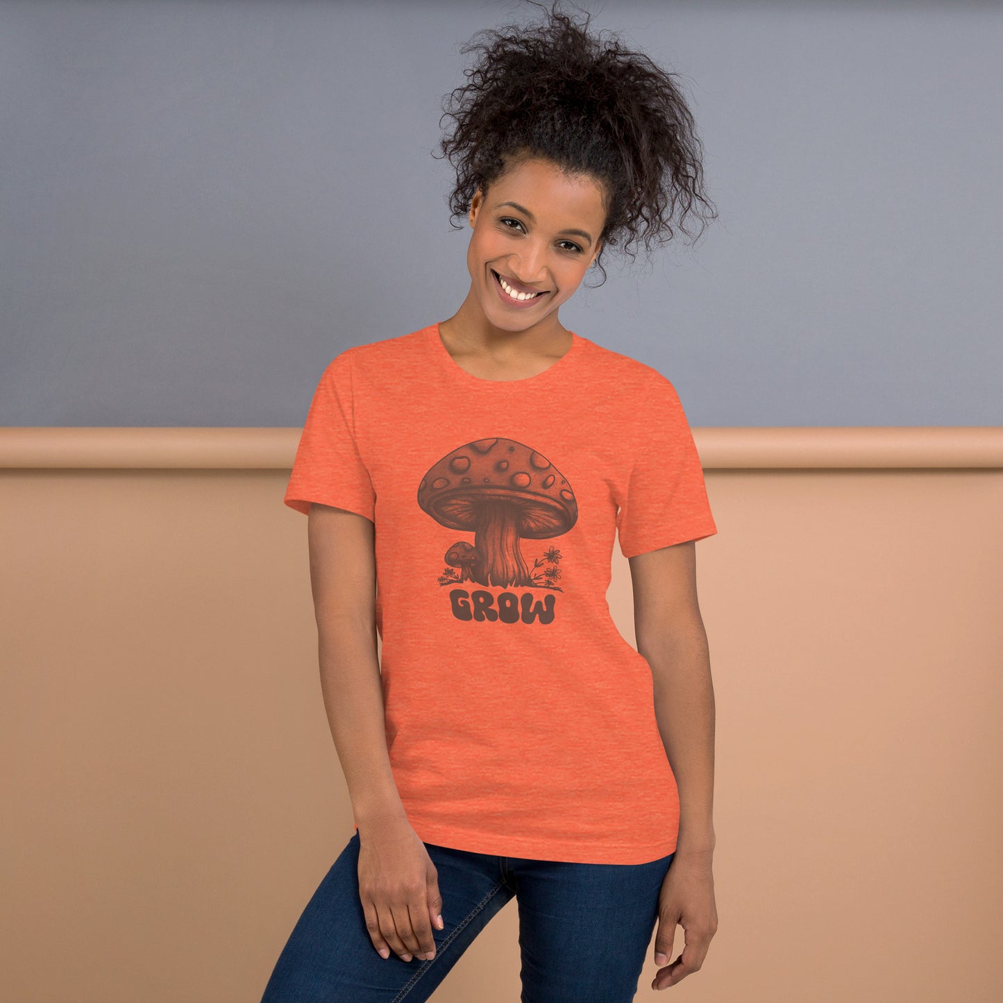 Mushroom Cute Soft Graphic T Shirt for Women - Ladies Tee Groovy Colorful Plus Sizes S-4XL