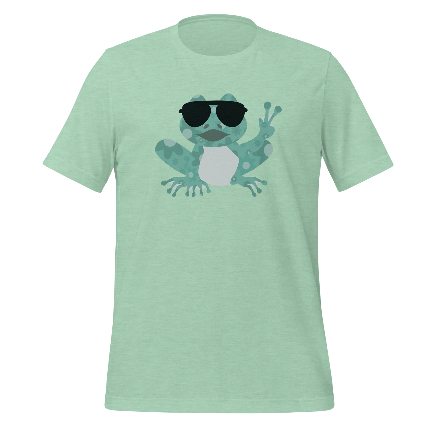 Graphic T-Shirt Design for Women, Cute Peace Frog Tee Tops for Ladies