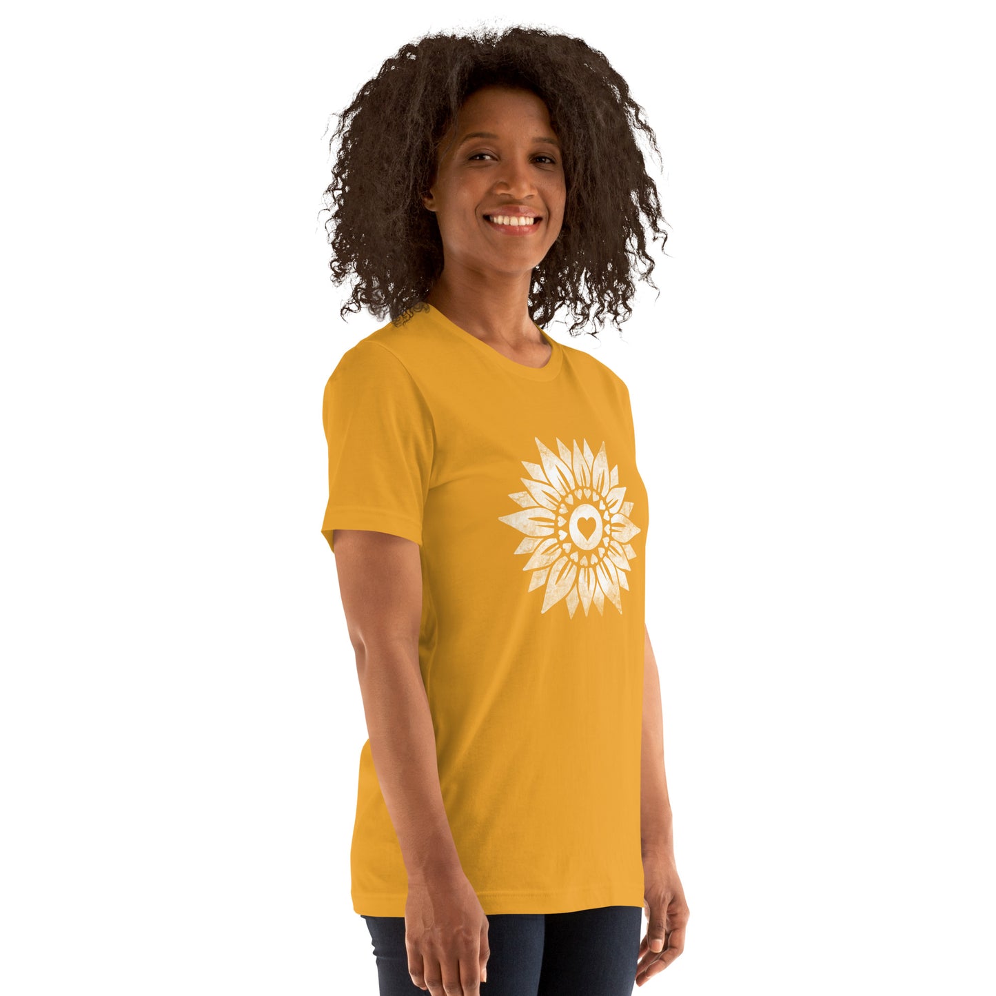 Women’s Graphic T-Shirt, Vintage Distressed Sunflower Ladies Top, Cute Wildflower Unisex Fit Tee