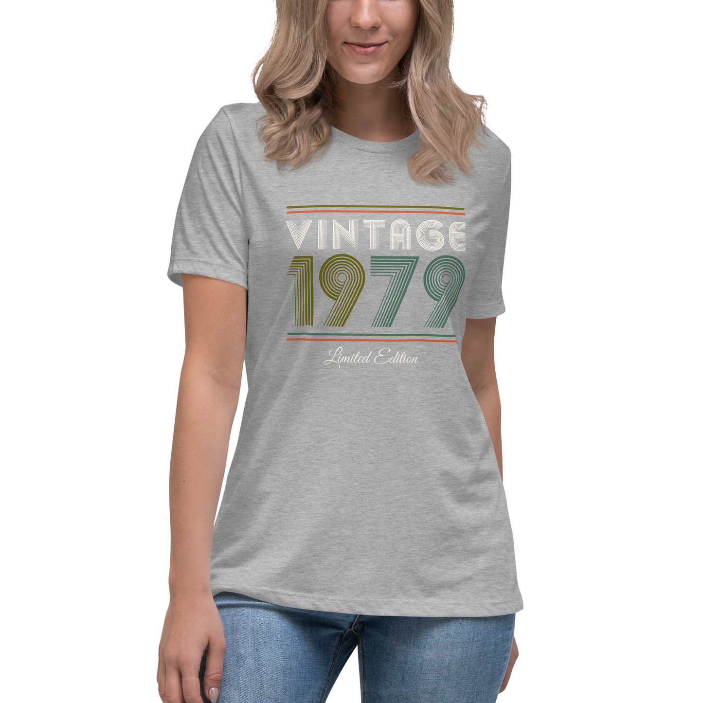 Vintage 1979 Limited Edition Retro 70s Women's Relaxed T-Shirt, Birthday Gift for Her, Ladies Short Sleeved Shirt