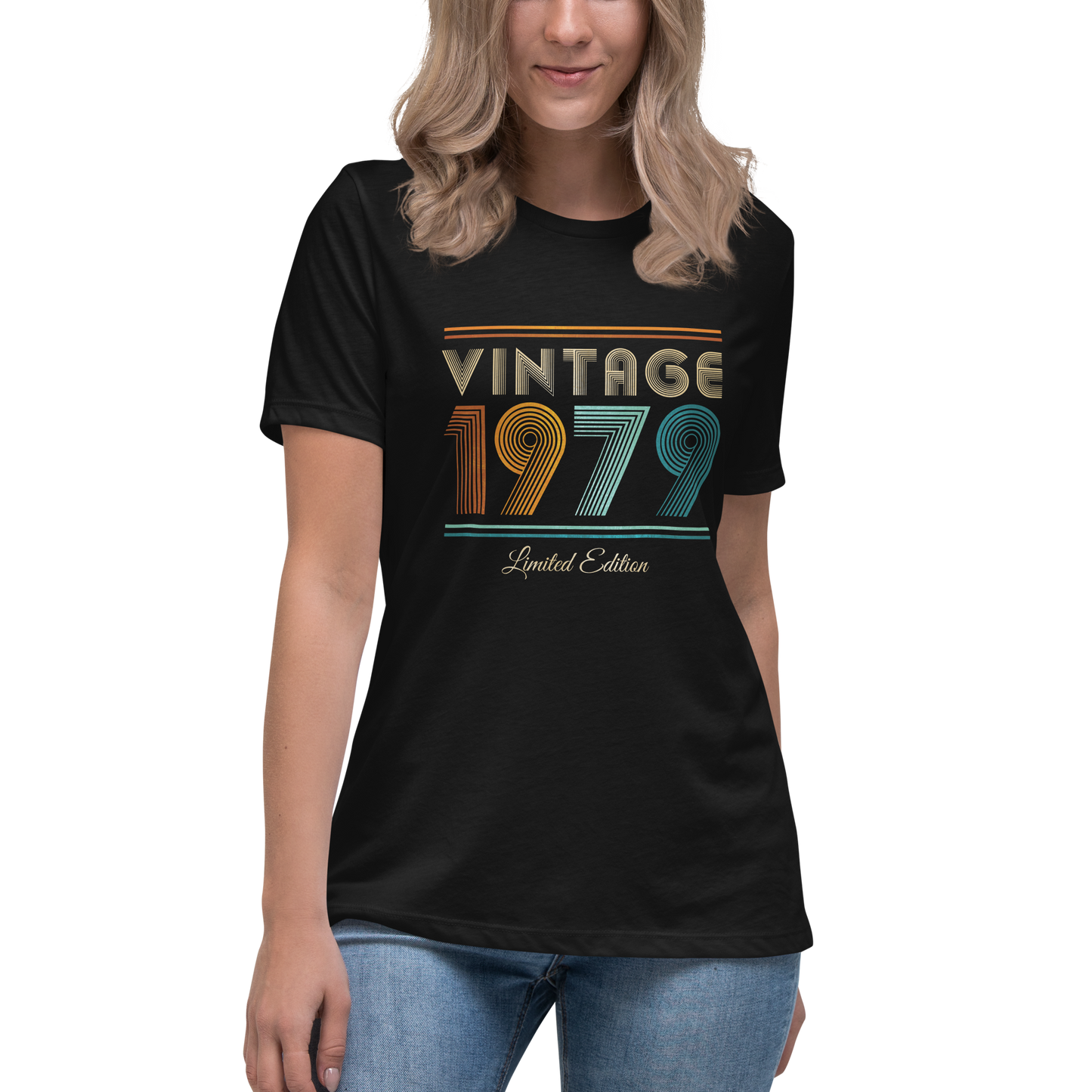 Vintage 1979 Limited Edition Retro 70s Women's Relaxed T-Shirt, Birthday Gift for Her, Ladies Short Sleeved Shirt