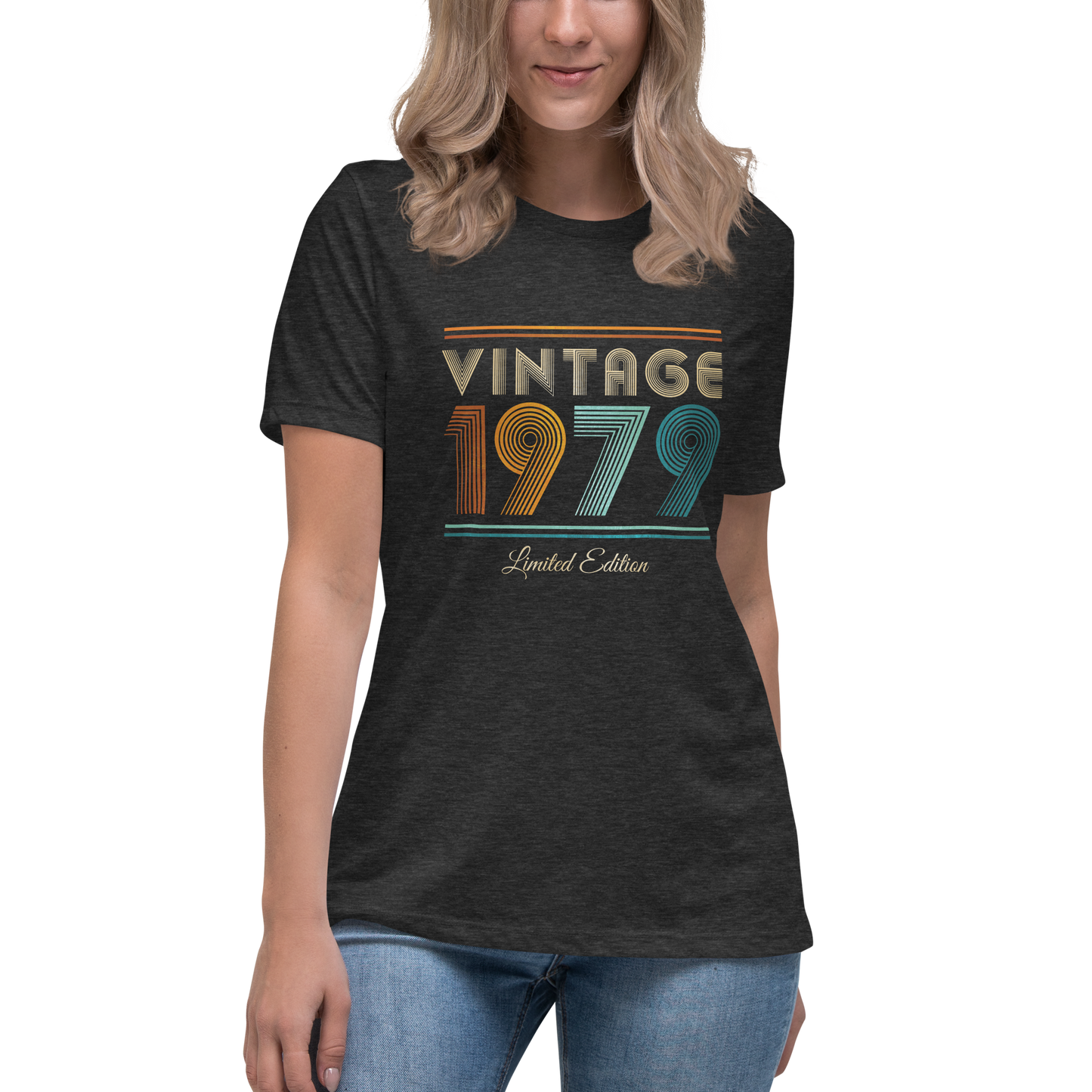 Vintage 1979 Limited Edition Retro 70s Women's Relaxed T-Shirt, Birthday Gift for Her, Ladies Short Sleeved Shirt