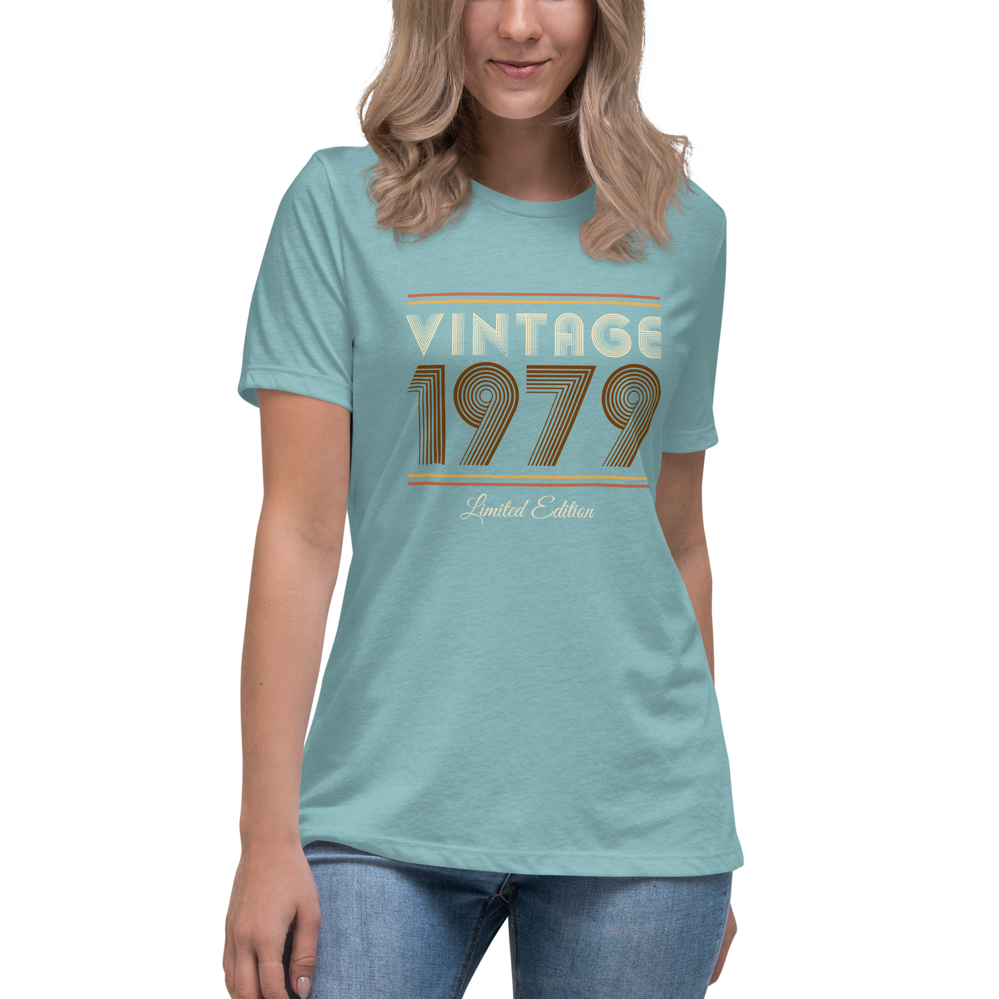 Vintage 1979 Limited Edition Retro 70s Women's Relaxed T-Shirt, Birthday Gift for Her, Ladies Short Sleeved Shirt