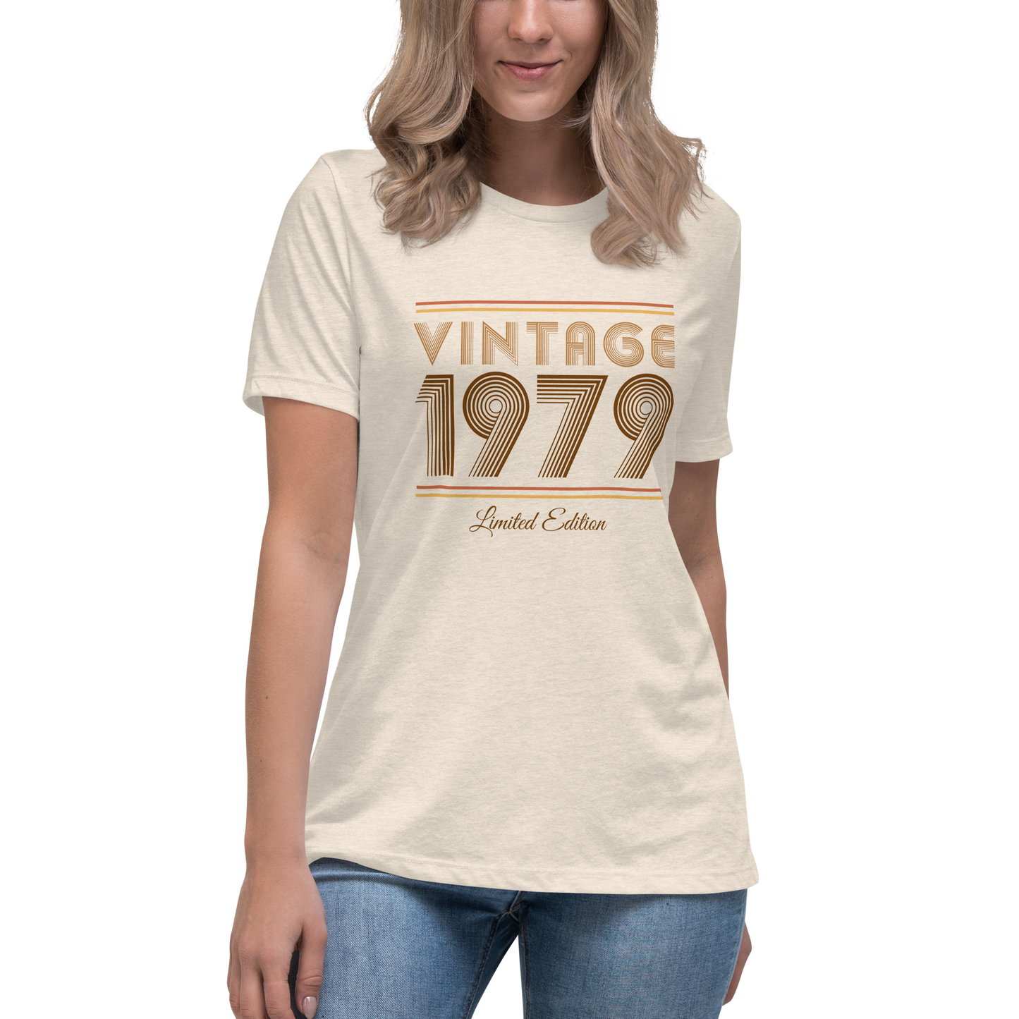 Vintage 1979 Limited Edition Retro 70s Women's Relaxed T-Shirt, Birthday Gift for Her, Ladies Short Sleeved Shirt