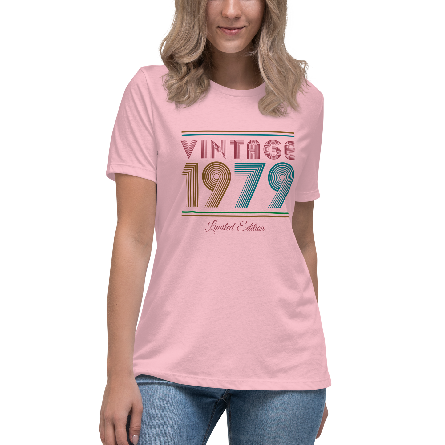 Vintage 1979 Limited Edition Retro 70s Women's Relaxed T-Shirt, Birthday Gift for Her, Ladies Short Sleeved Shirt